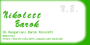 nikolett barok business card